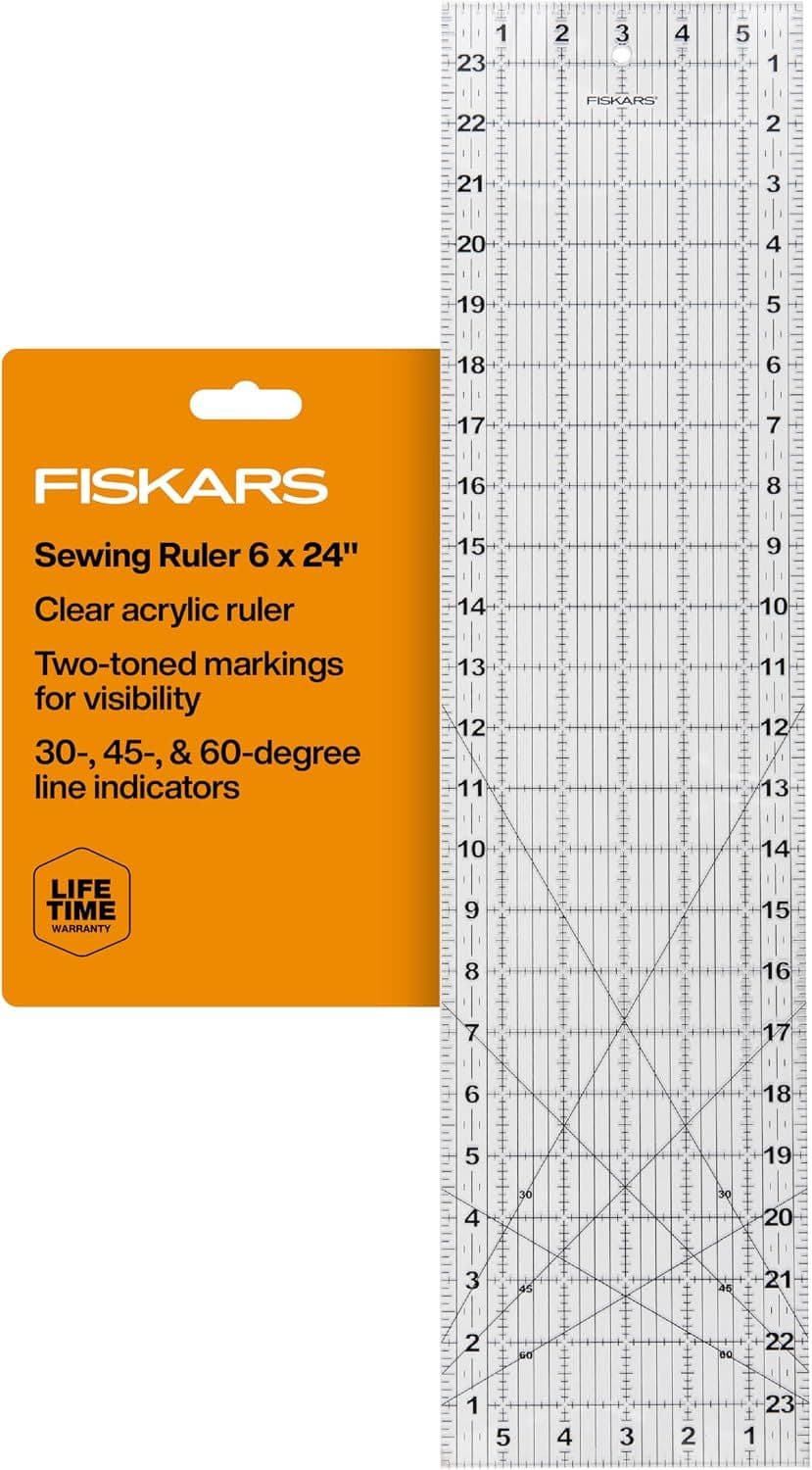 Clear quilting ruler, 6×24"